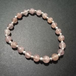 Strawberry Quartz Beaded Bracelet